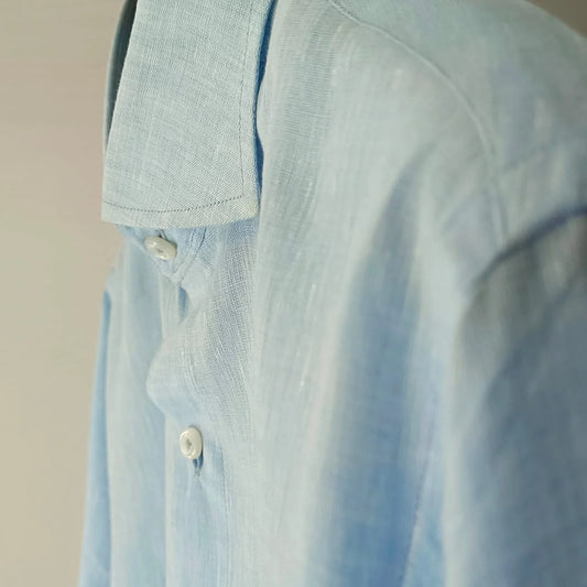 Cut Away Collar Linen Shirt - Snug