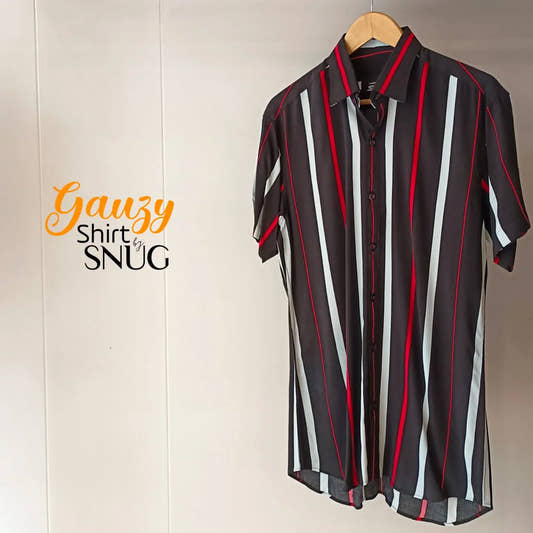 Red & White Stripes Gauzy Shirt - Snug