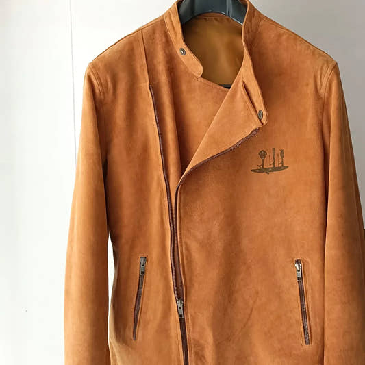 Nubuck Camel Leather Jacket - Snug