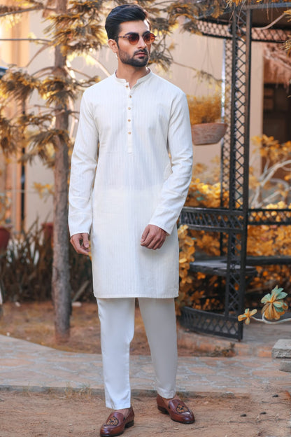 Self Embroidered Kurta Trouser With Diamond WaistCoat