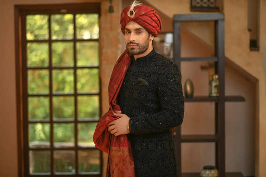 Velvet Embroidered Sherwani - Snug