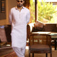 Chest Embroidery Qamiz Shalwar With Broad Stripes Blazer
