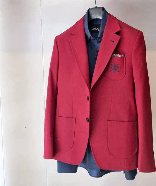 Two Tone Red Blazer With Navy blue Pants - Snug