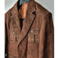 BROWN SUEDE MATTE FINISH BLAZER - Snug