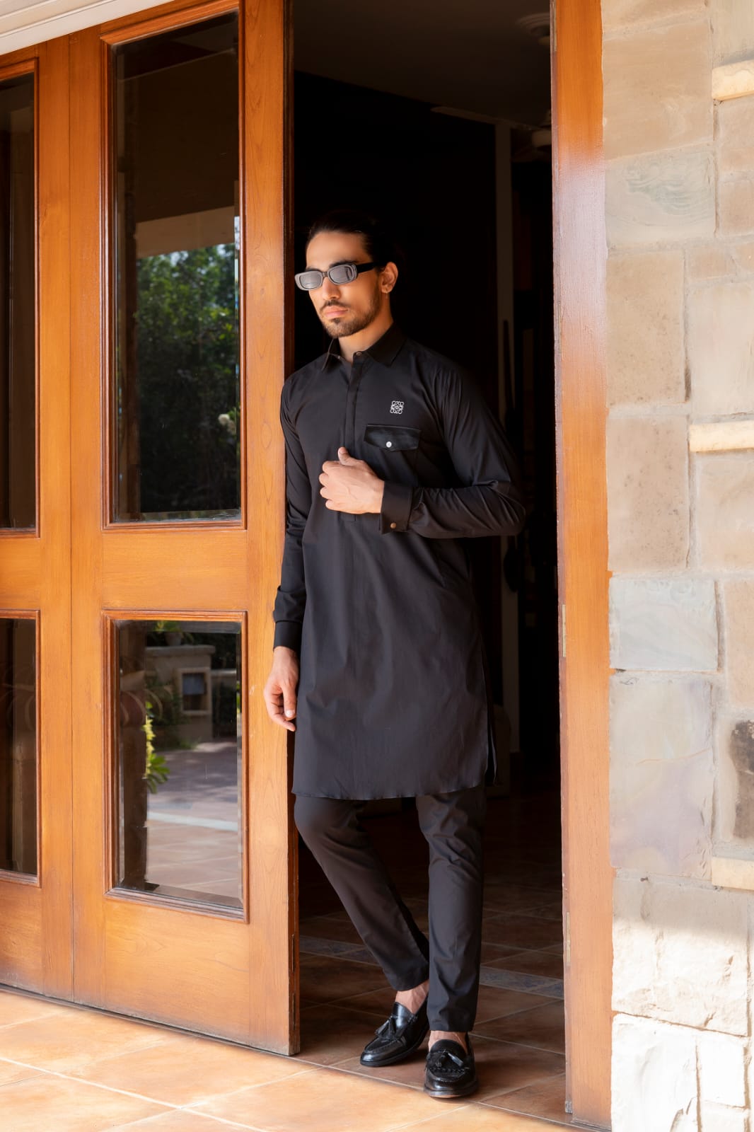 Black Satin Kurta Trouser.