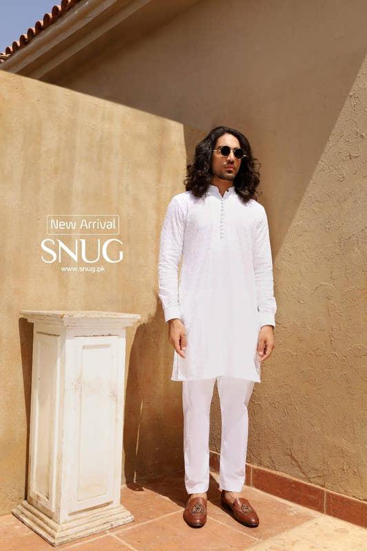 WHITE EMBROIDERY KURTA TROUSER - Snug