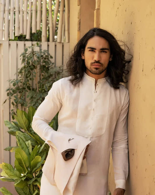 Noor - Linen kurta trouser & Waistcoat - Snug