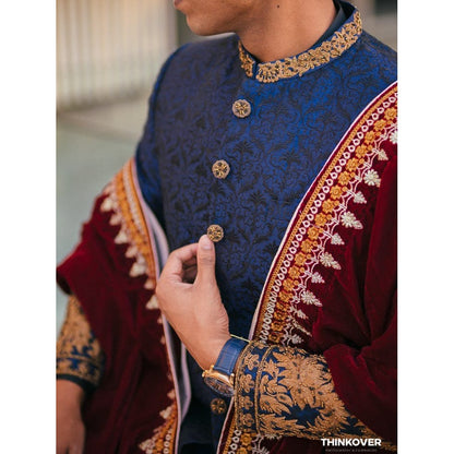 Blue Embroidered Sherwani - #ClientDiaries