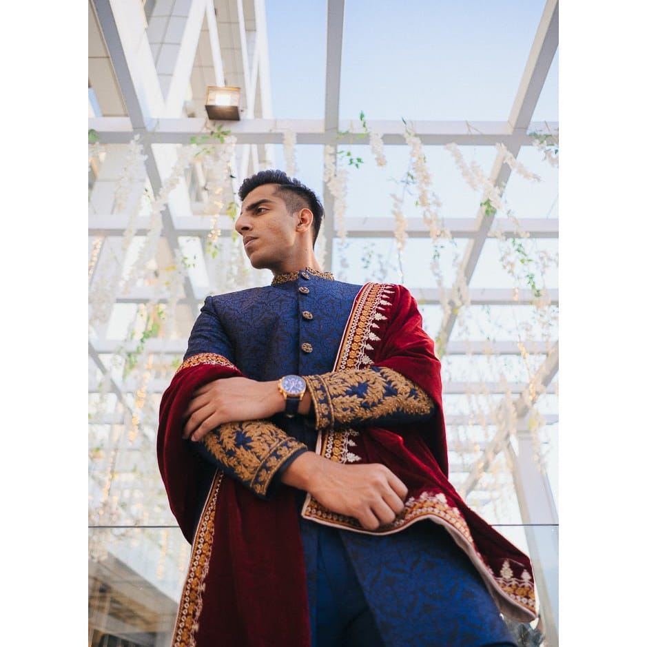 Blue Embroidered Sherwani - #ClientDiaries