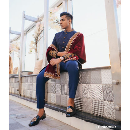 Blue Embroidered Sherwani - #ClientDiaries