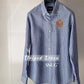 Linen Striped Embroidered Logo Shirt. - Snug