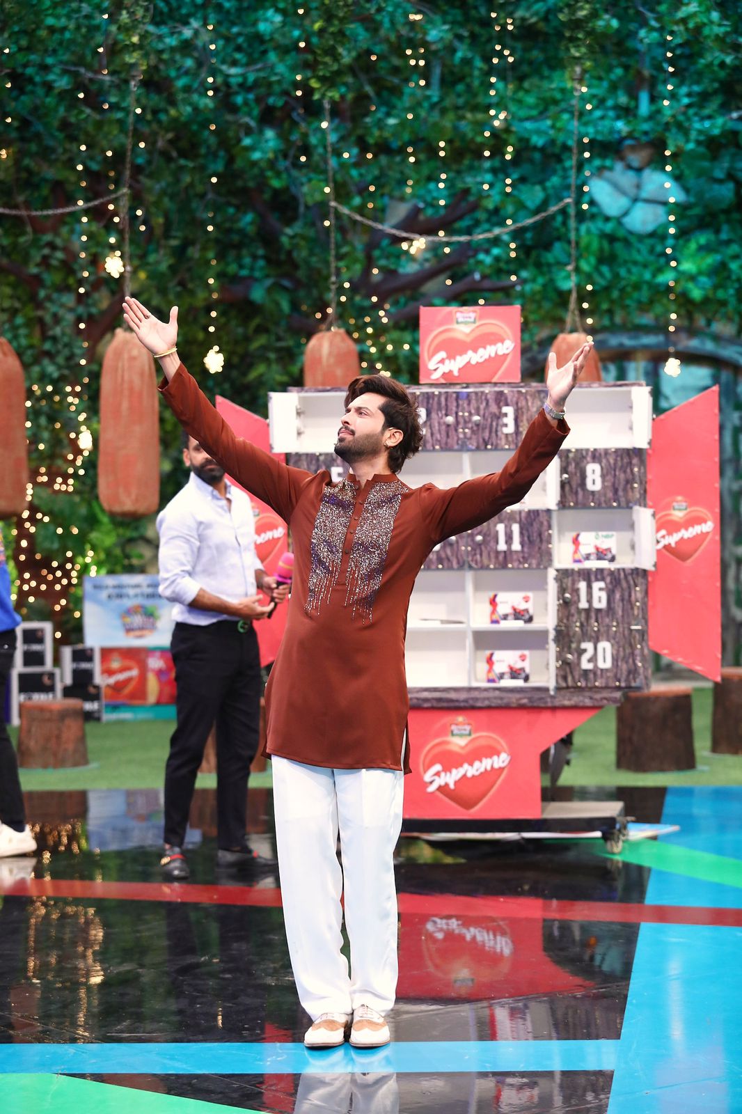 Snug's Tobacco Brown Hand-Embroidered Kurta Trouser Set: As Worn by Fahad Mustafa - Elevate Your Style.