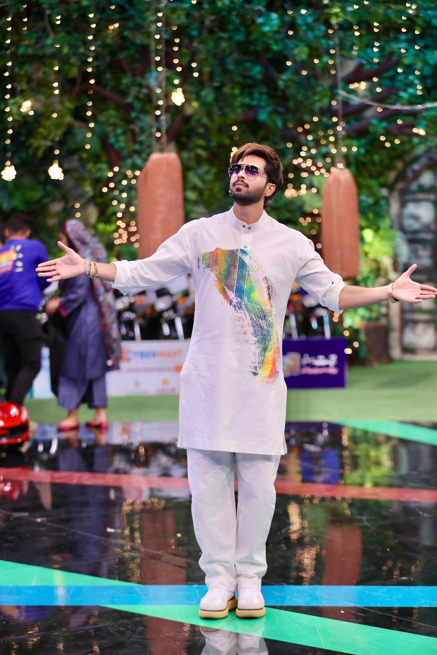 Men's Snug Abstract Kurta Trouser Set - Comfortable and Stylish Ethnic Wear by Fahad Mustafa.