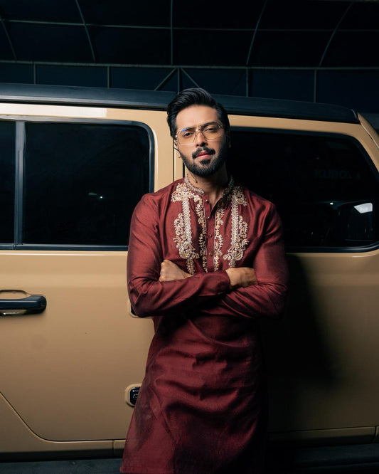 Hand Embroidered Kurta Trouser.