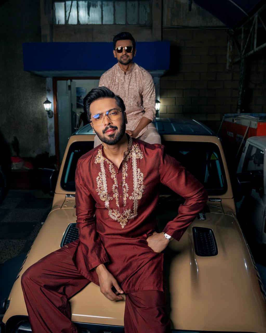 Hand Embroidered Kurta Trouser.