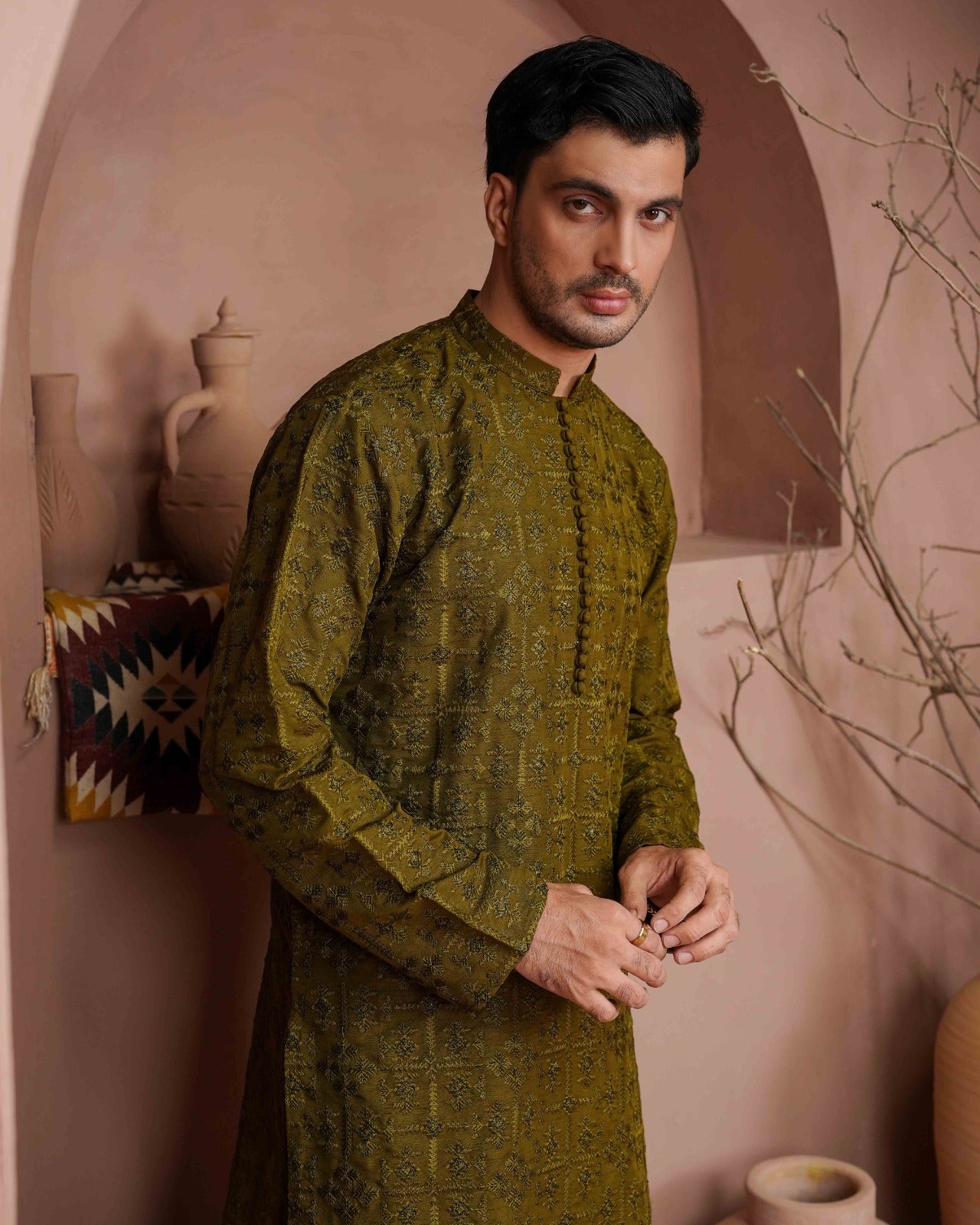Dhani Prestige - Embroidered Kurta Trouser