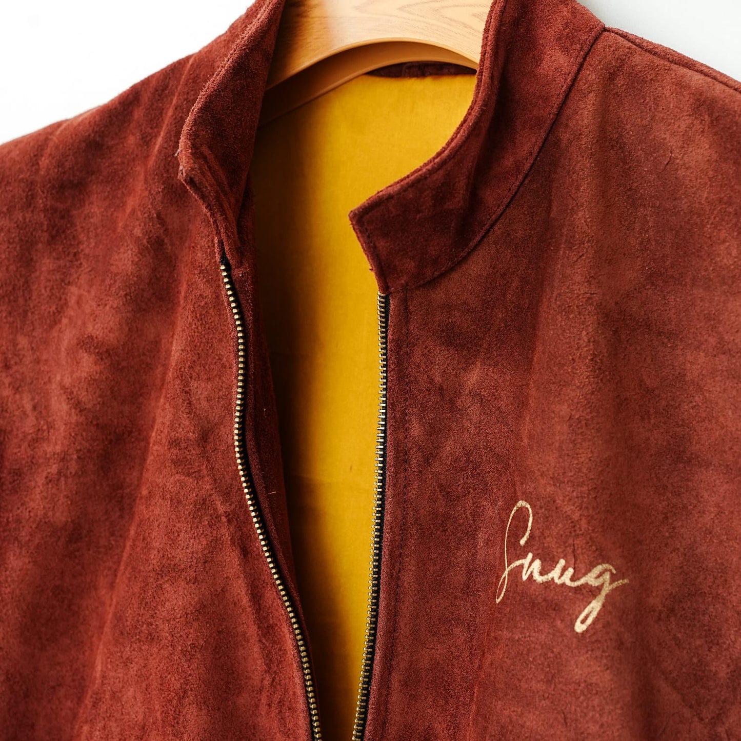 Maroon Suede Leather Zipper Waistcoat