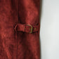 Maroon Suede Leather Zipper Waistcoat