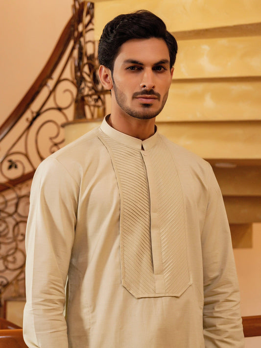 Pistachio Green Pleated Kurta Trouser - Snug
