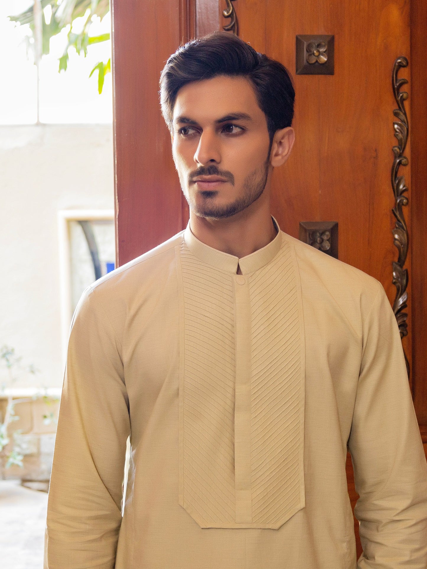 Pistachio Green Pleated Kurta Trouser