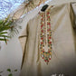 Raw Silk Embroidered Kurta with White Trouser - Snug