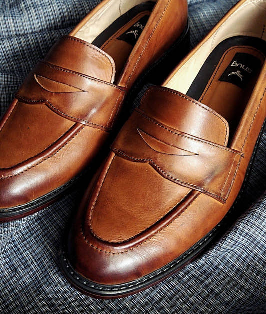 Brown Shaded Penny Loafers - Snug