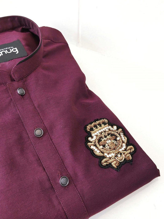 Embroidered Bee Burgundy K-Trouser - Snug
