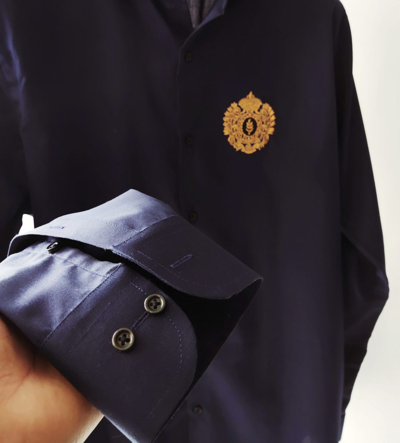 Embroidered Egyptian Cotton Blue Shirt