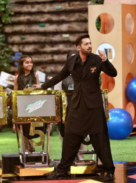 Black Plush Qamiz Shalwar With Blazer - Snug