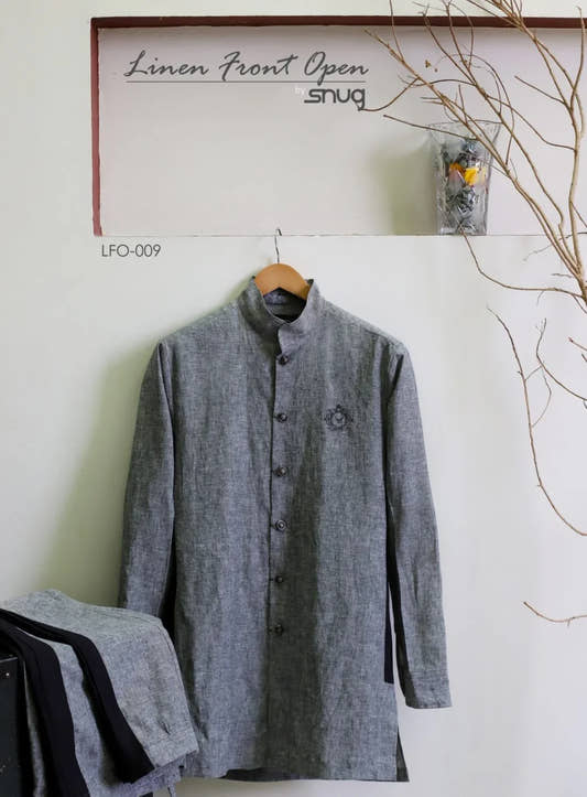 Linen Front Open Kurta Trouser - Snug