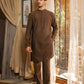 Brown Self Embroidered Kurta Trouser. - Snug
