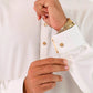 Off White Kurta Shalwar with Self Embossed Blazer