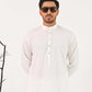 Off White Kurta Shalwar with Self Embossed Blazer