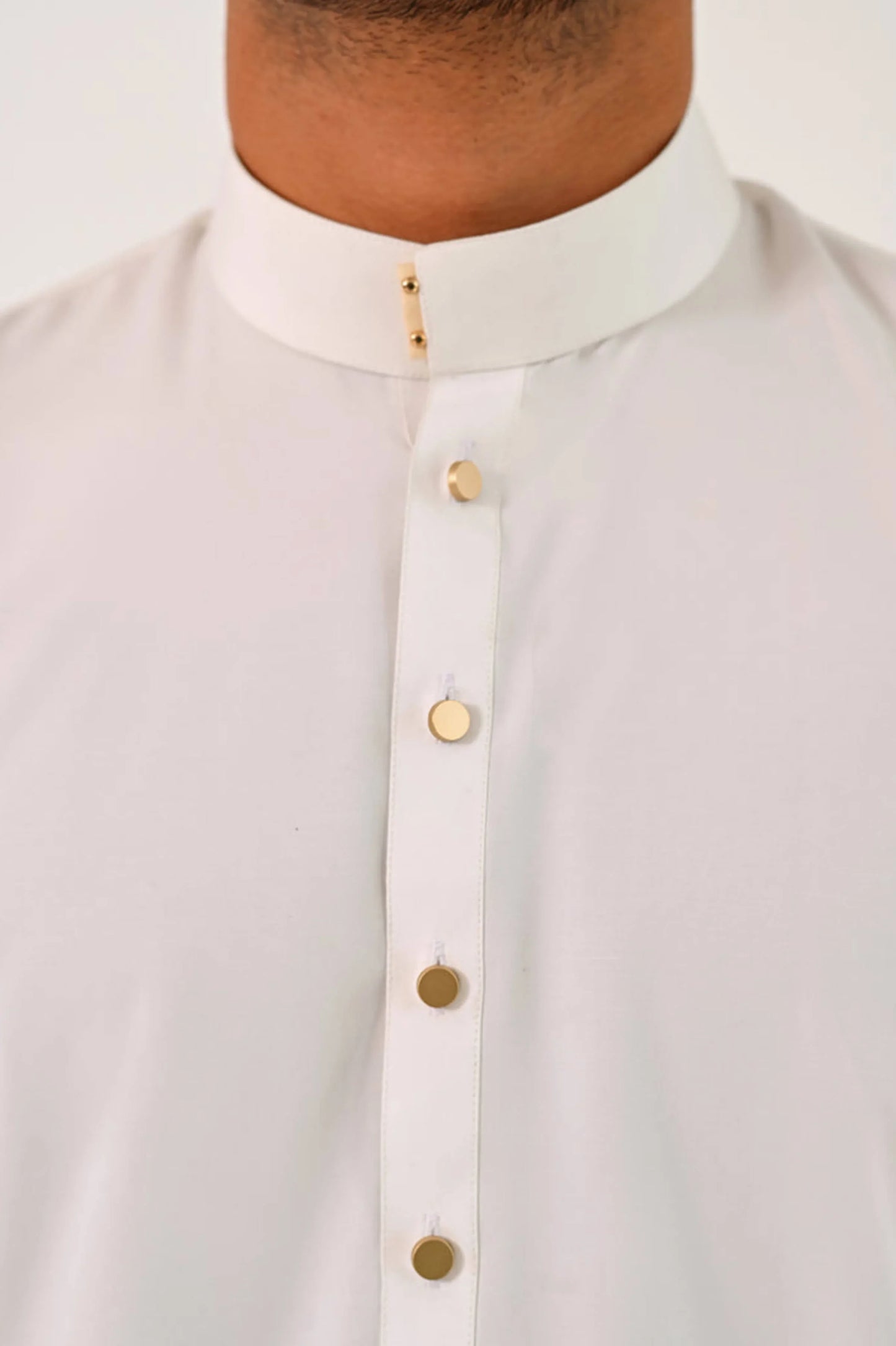 Off White Kurta Shalwar with Self Embossed Blazer