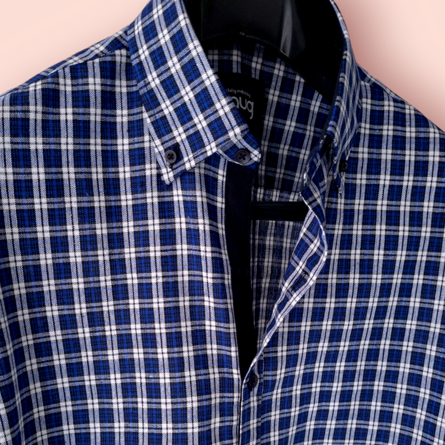 Blue Linen Checkered Shirt.