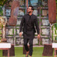 Box Embroidered Pattern Waistcoat with Embroidered Striped Kurta Trouser. - Snug