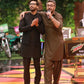 Box Embroidered Pattern Waistcoat with Embroidered Striped Kurta Trouser. - Snug
