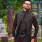 Black Egyptian Cotton Kurta Trouser with Hand Embroidered Waistcoat. - Snug