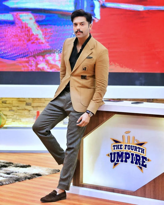 Camel Linen Cotton Blazer. - Snug