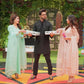 Box Embroidered Pattern Waistcoat with Embroidered Striped Kurta Trouser. - Snug