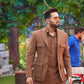 Karandi Finished Kurta Shalwar with Classic Pattern Blazer. - Snug