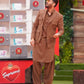 Karandi Finished Kurta Shalwar with Classic Pattern Blazer. - Snug