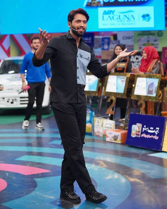 Black Cotton Jacket with Loose Pants - Snug