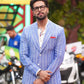 Kurta Shalwar with Blue Stripe Blazer. - Snug