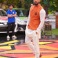 Rust Waistcoat with White Embroidered Kurta Trouser. - Snug