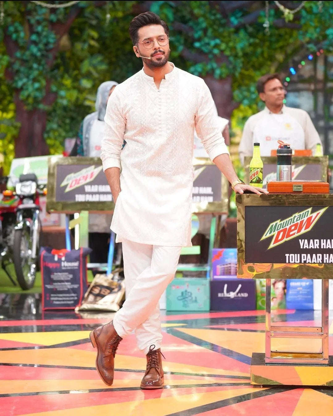 Rust Waistcoat with White Embroidered Kurta Trouser. - Snug