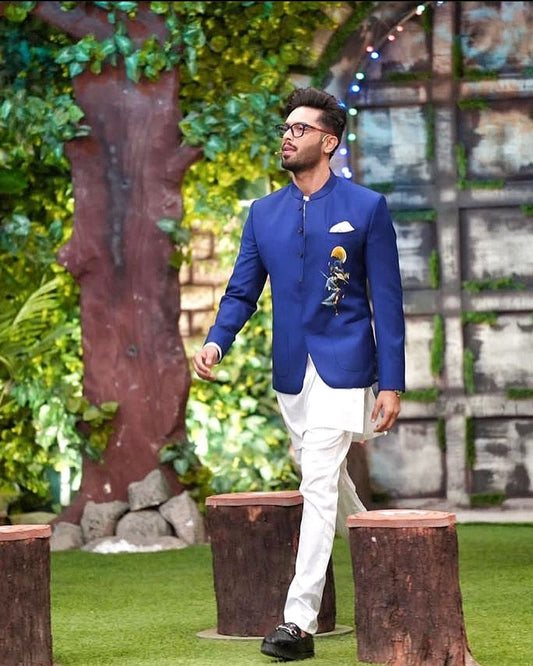 Hand Painted Prince Coat with Embroidered Kurta Trouser.