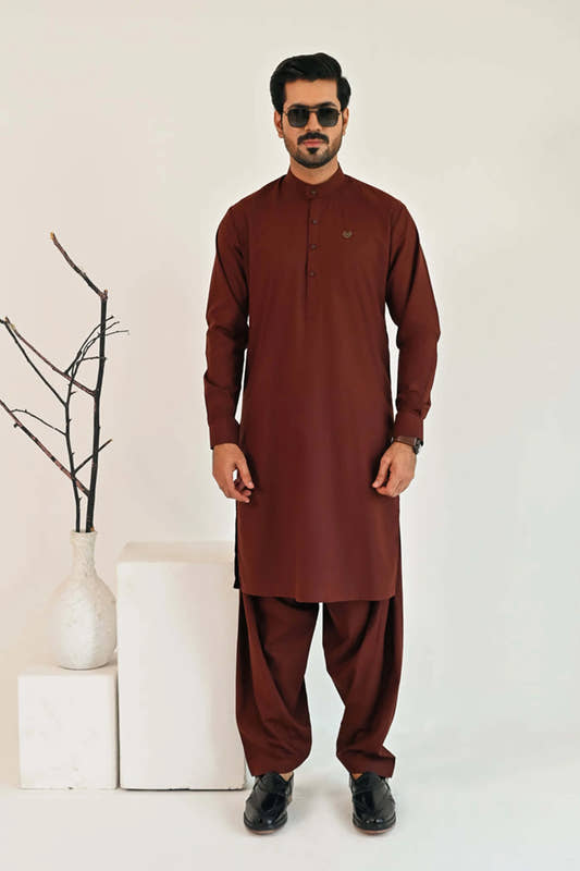 Tobacco Brown Kurta Shalwar - Snug