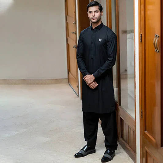 Premium Black Kurta Shalwar - Snug