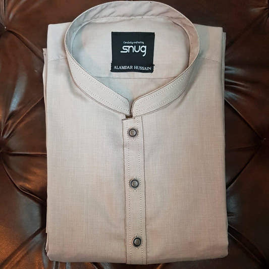 Beige Egyptian Cotton Kameez Shalwar - Snug